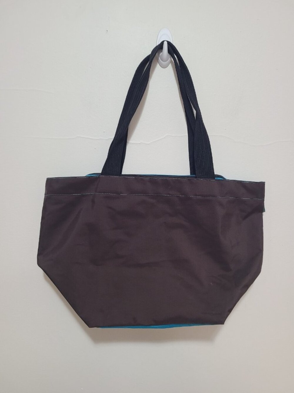 Herve Chapelier Brown Blue Canvas Tote Bag France - Picture 2 of 7